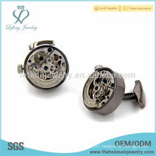 Newest plated gun black cufflink jewelry,watch cufflink,cufflink manufacturer